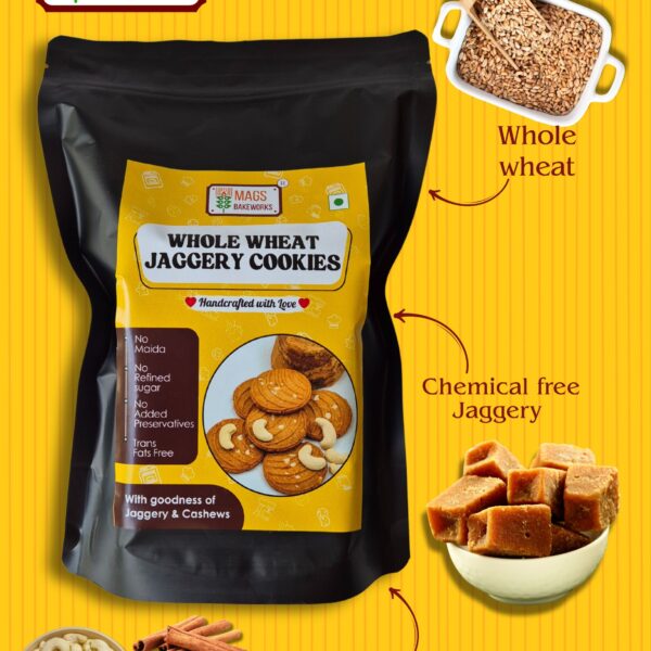 Whole Wheat Jaggery Cookies